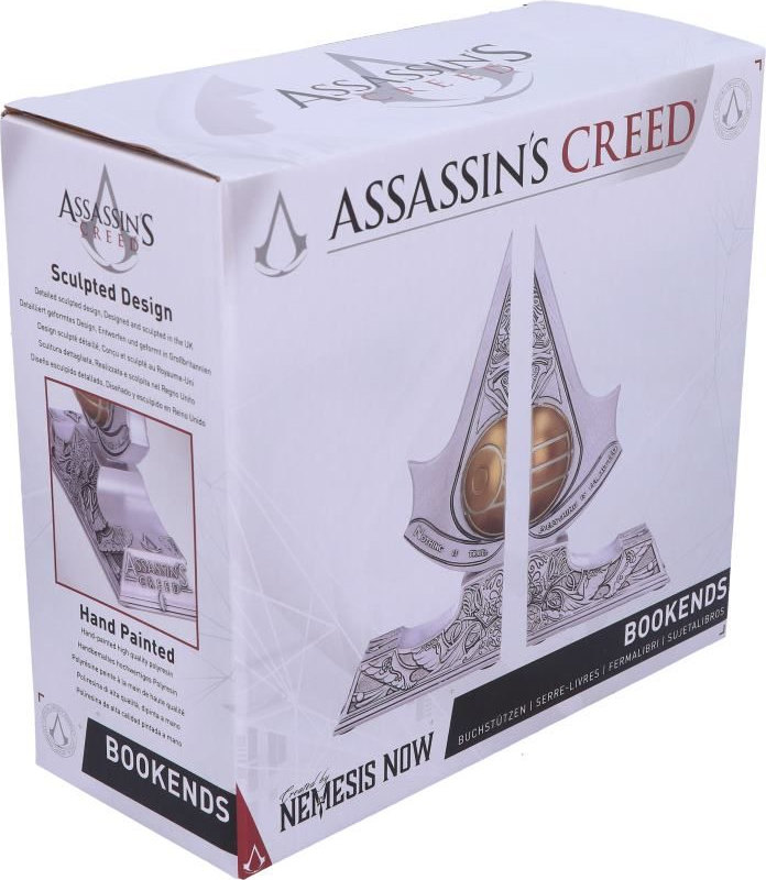 NEMESIS NOW Assassin's Creed - Edenapfel - Buchstützen (Silber/Gold/Schwarz)