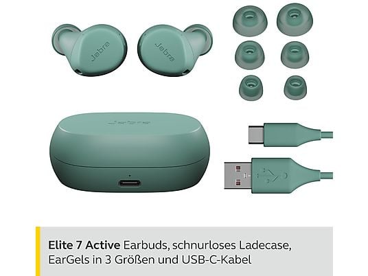 JABRA Elite 7 Active ANC Sport  - True Wireless Kopfhörer (In-ear, Mint)