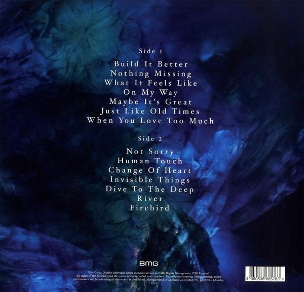 Az album hátlapja a daltitulusokkal, beleértve a 'Build It Better' és a 'River' c. számokat.