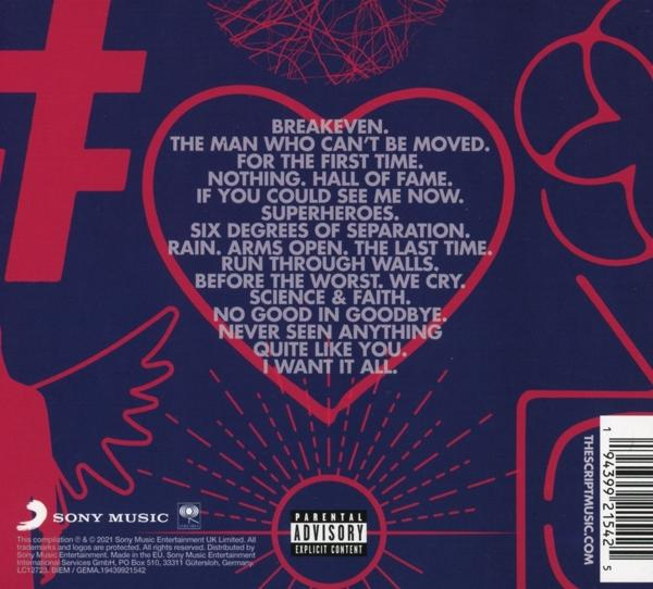 Albumcover mit Songtiteln und Texten auf herzförmigem Hintergrund.