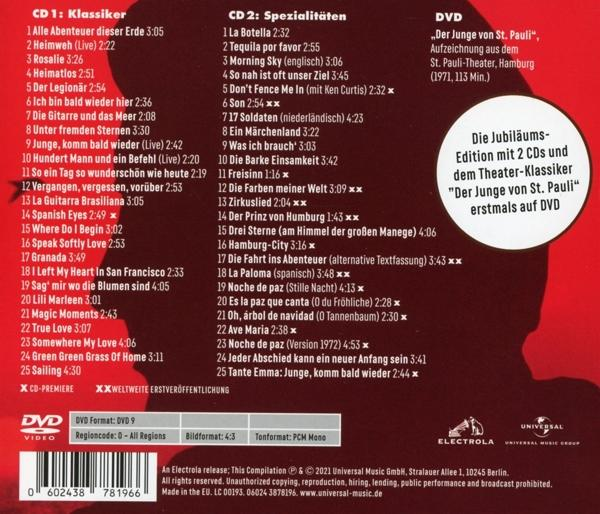 CD-Hülle mit Text in mehreren Sprachen. Enthält zwei CDs und eine DVD mit Filmen.