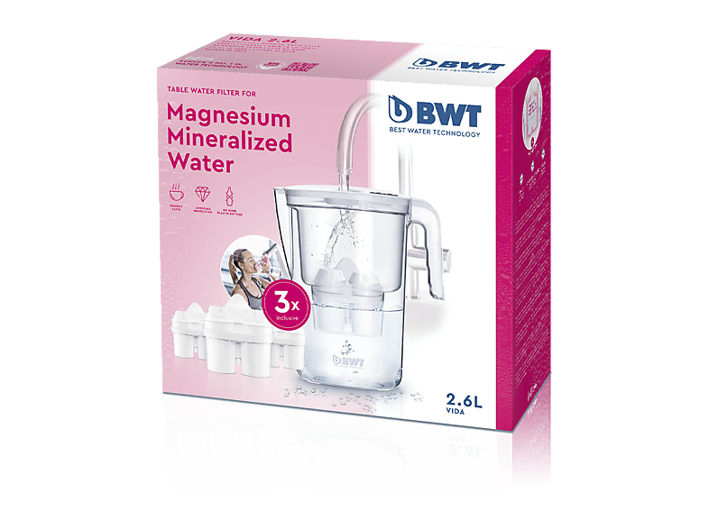 BWT 815485 Vida, Wasserfilter + 3 Kartuschen, 2.6l, Weiß — Foto 3 von 3