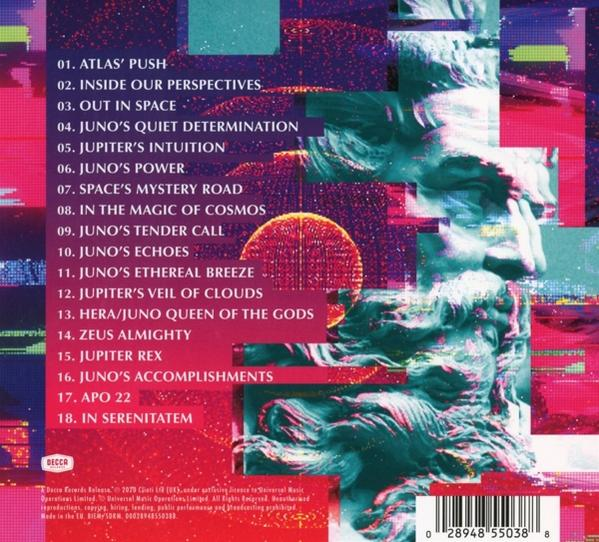 Album borítója, számlistával és egy részben látható márványszoborral. A színséma a lila, narancs és fehér keveréke.