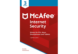 McAfee Internet Security 3 Geräte, 1 Jahr, Code in einer Box - [PC, iOS, Mac, Android] - [Multiplattform]