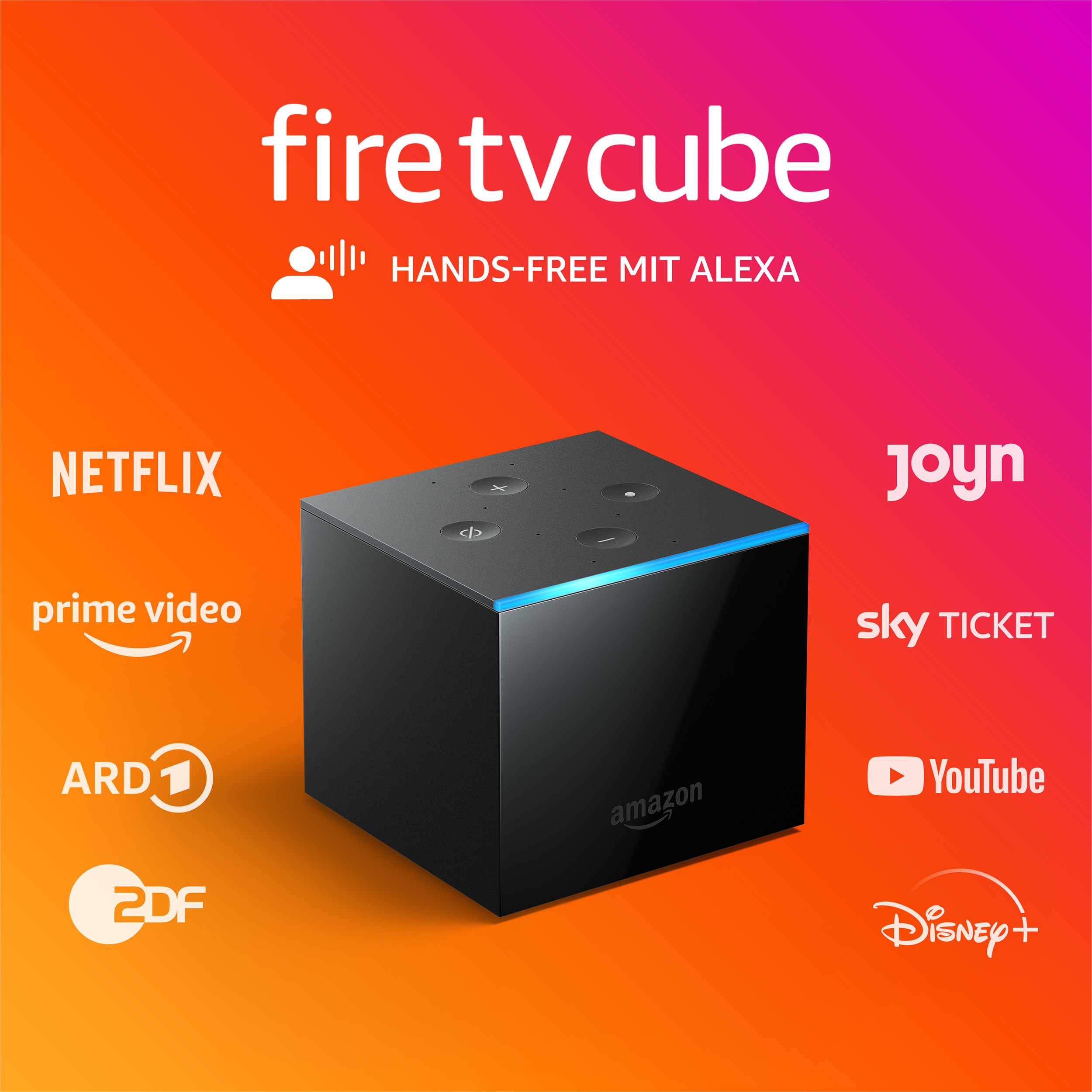AMAZON Fire TV Cube (2021) mit Alexa-Sprachfernbedienung, Ultra HD, schwarz
