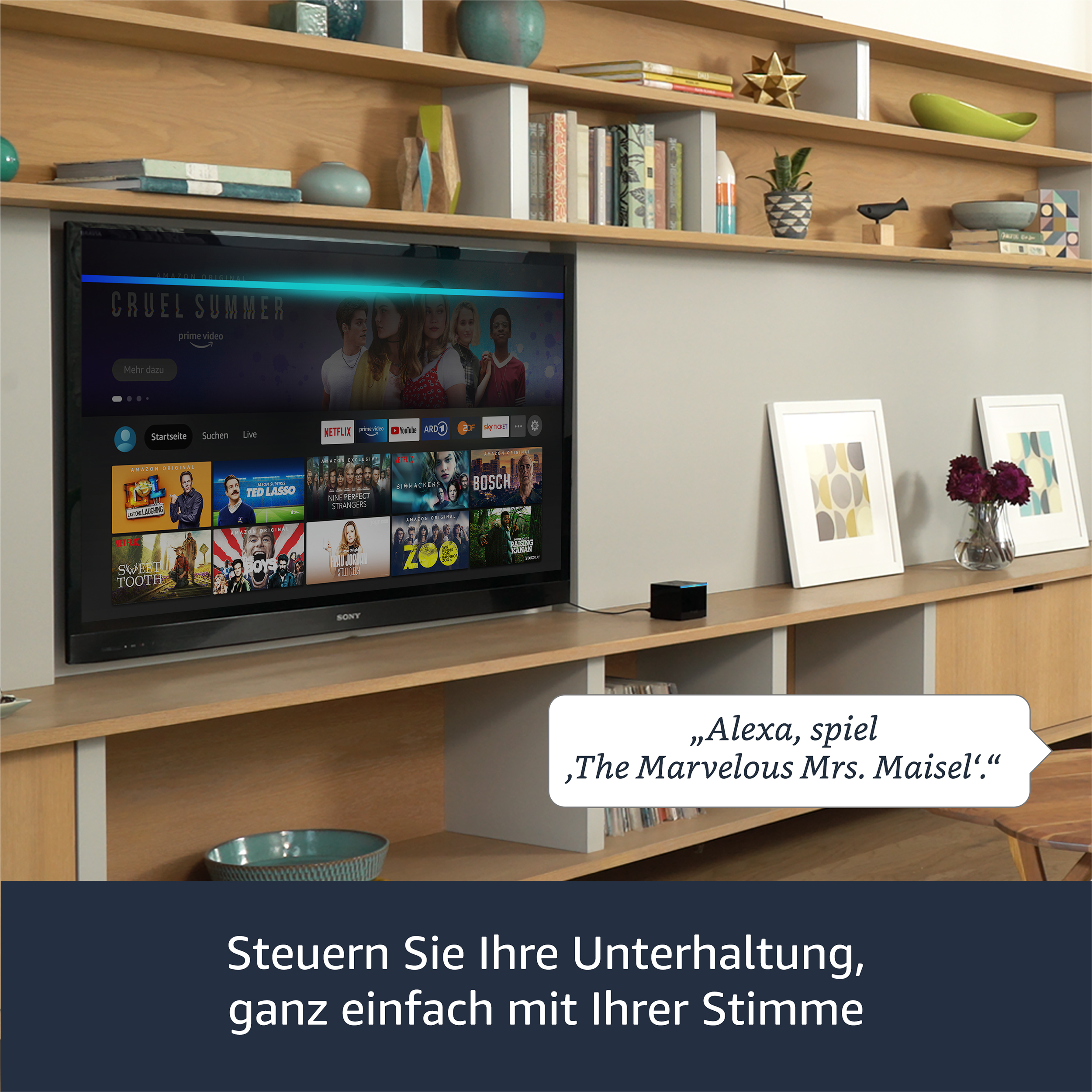 AMAZON Fire TV Cube (2021) mit Alexa-Sprachfernbedienung, Ultra HD, schwarz
