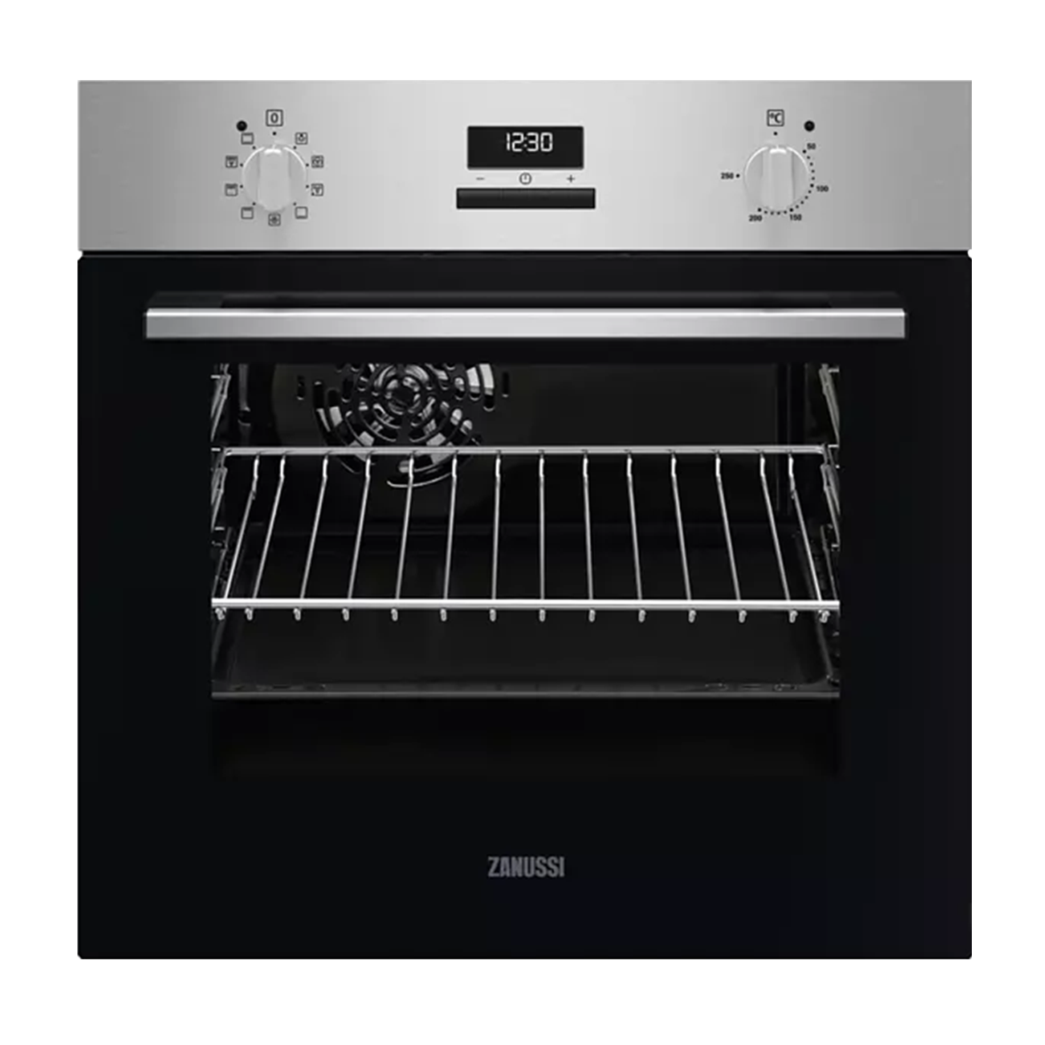 Horno - Zanussi ZOHIE2X1 57L A, 57 l, 2500 W, Integrable, Esmalte fácil de limpiar, Clase A, Inox