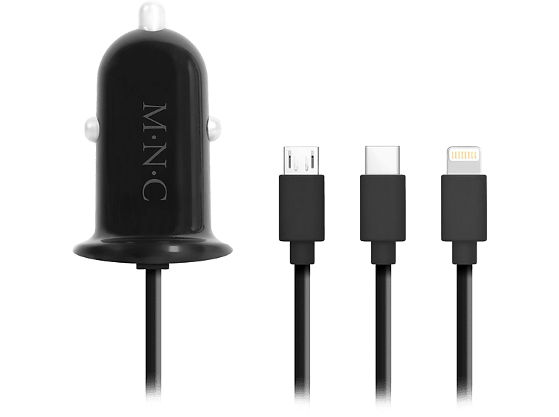 MNC 54920BK 4in1 szivargyújtós USB adapter, töltő