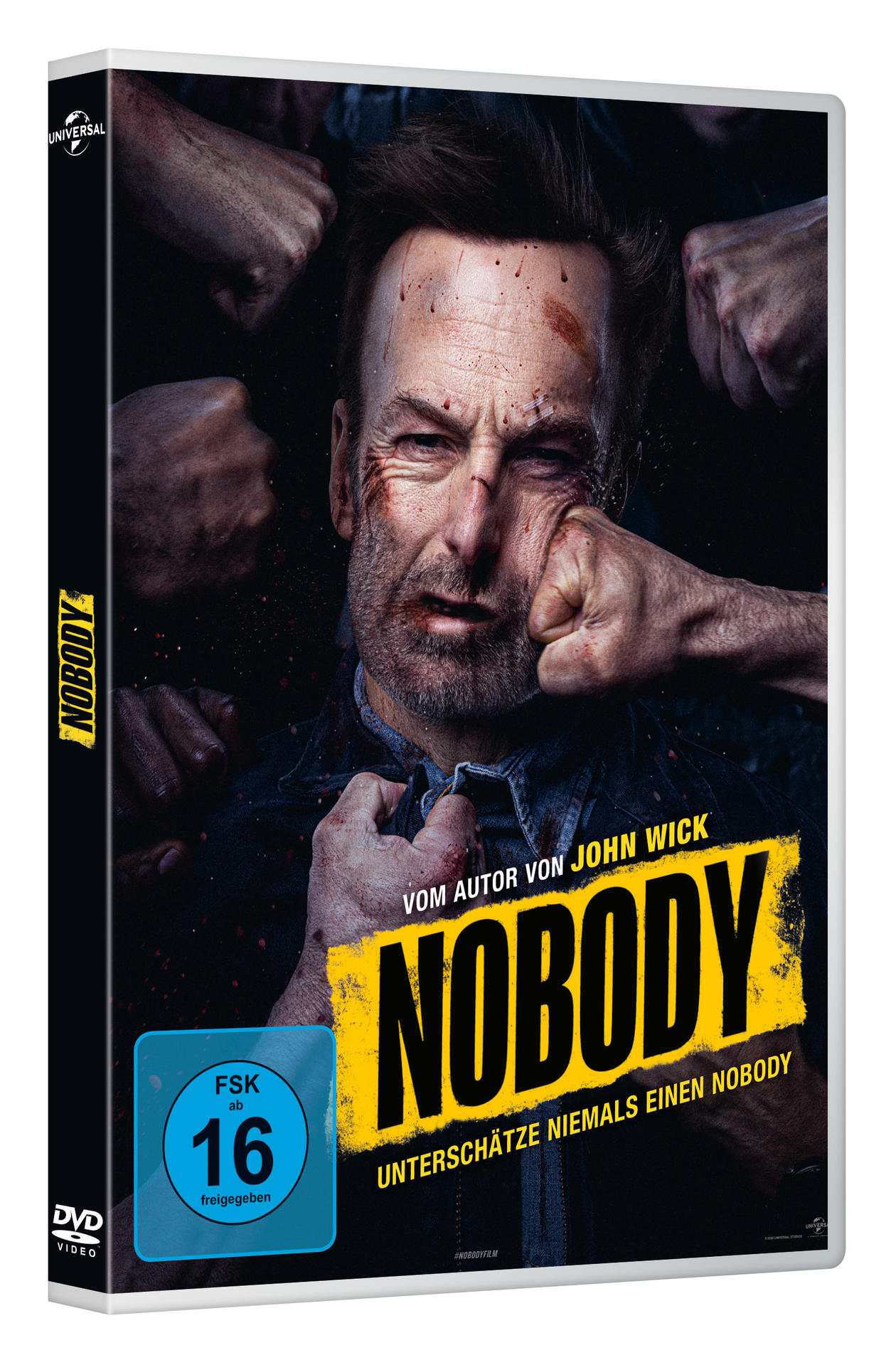DVD-Hülle mit einem Mann, der geschlagen wird.