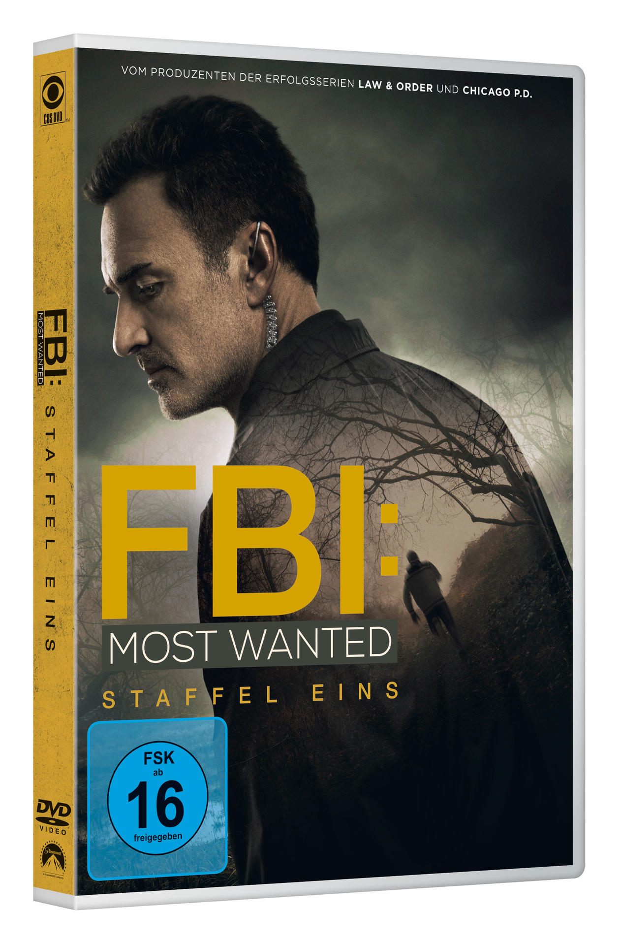 DVD-Hülle von FBI: Most Wanted. Zeigt einen Mann, eine Waldszene und Text.