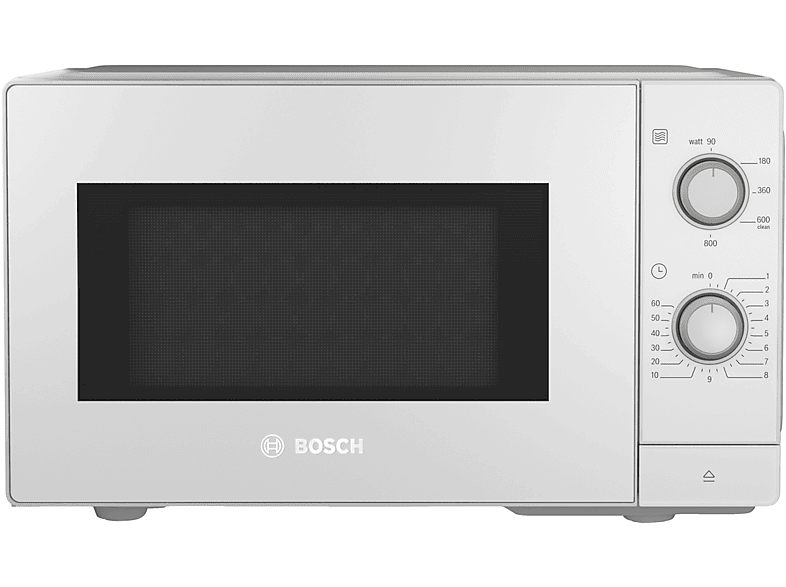 Bosch FFL020MW0 Freistehende Mikrowelle, 44 x 26 cm, Weiß Mikrowelle (800 Watt, Freistehend, 20 l, Weiß)