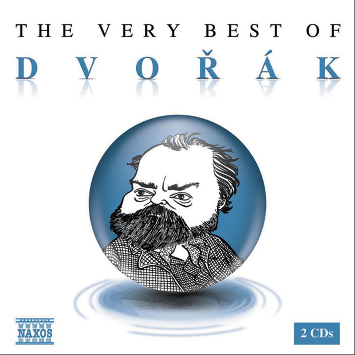 CD-Cover mit einer Karikatur von Dvorak und dem Titel 'The Very Best of Dvorak'.