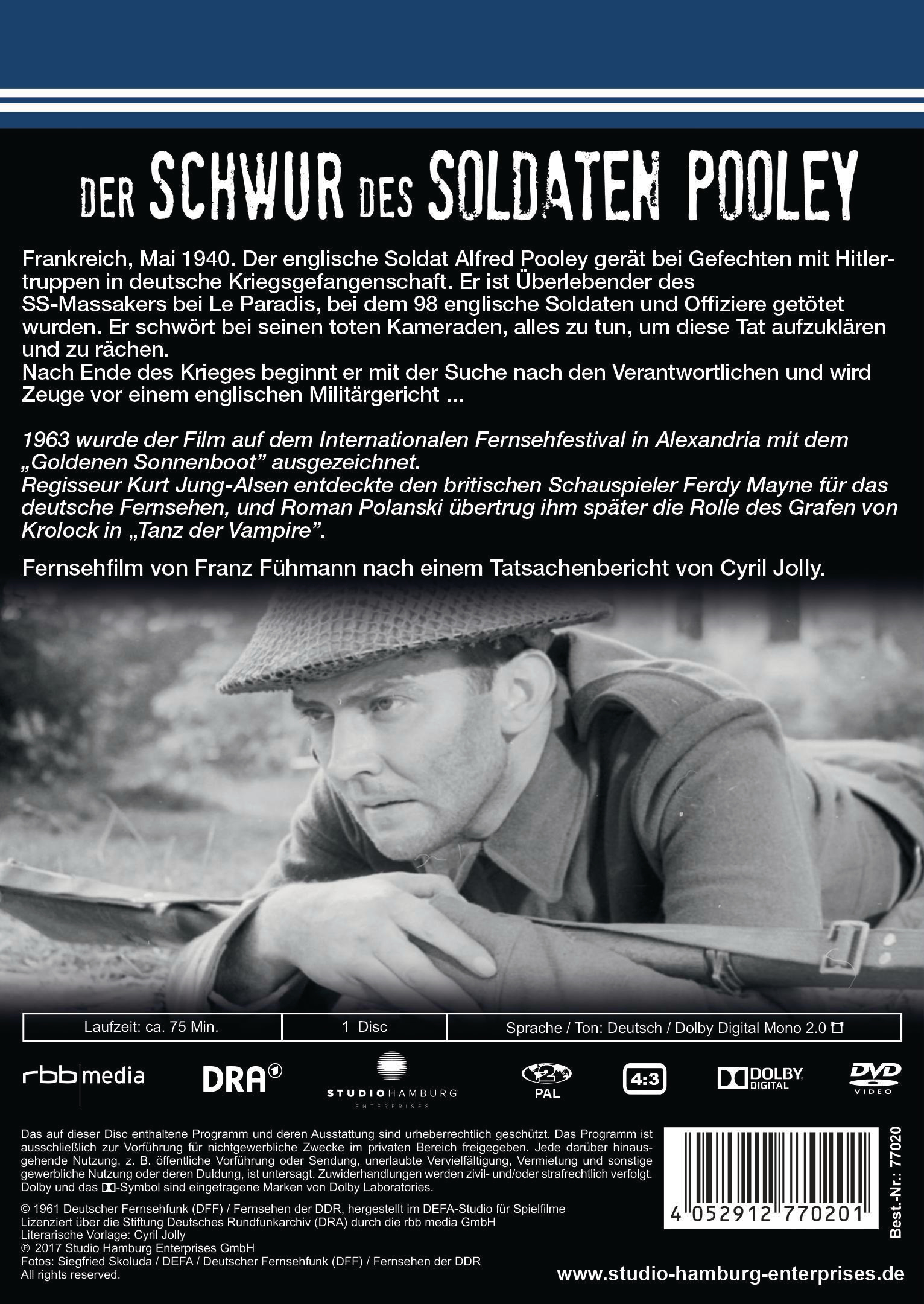 Ein DVD-Cover. Der Titel ist auf Deutsch und zeigt ein Schwarzweißbild eines Mannes.