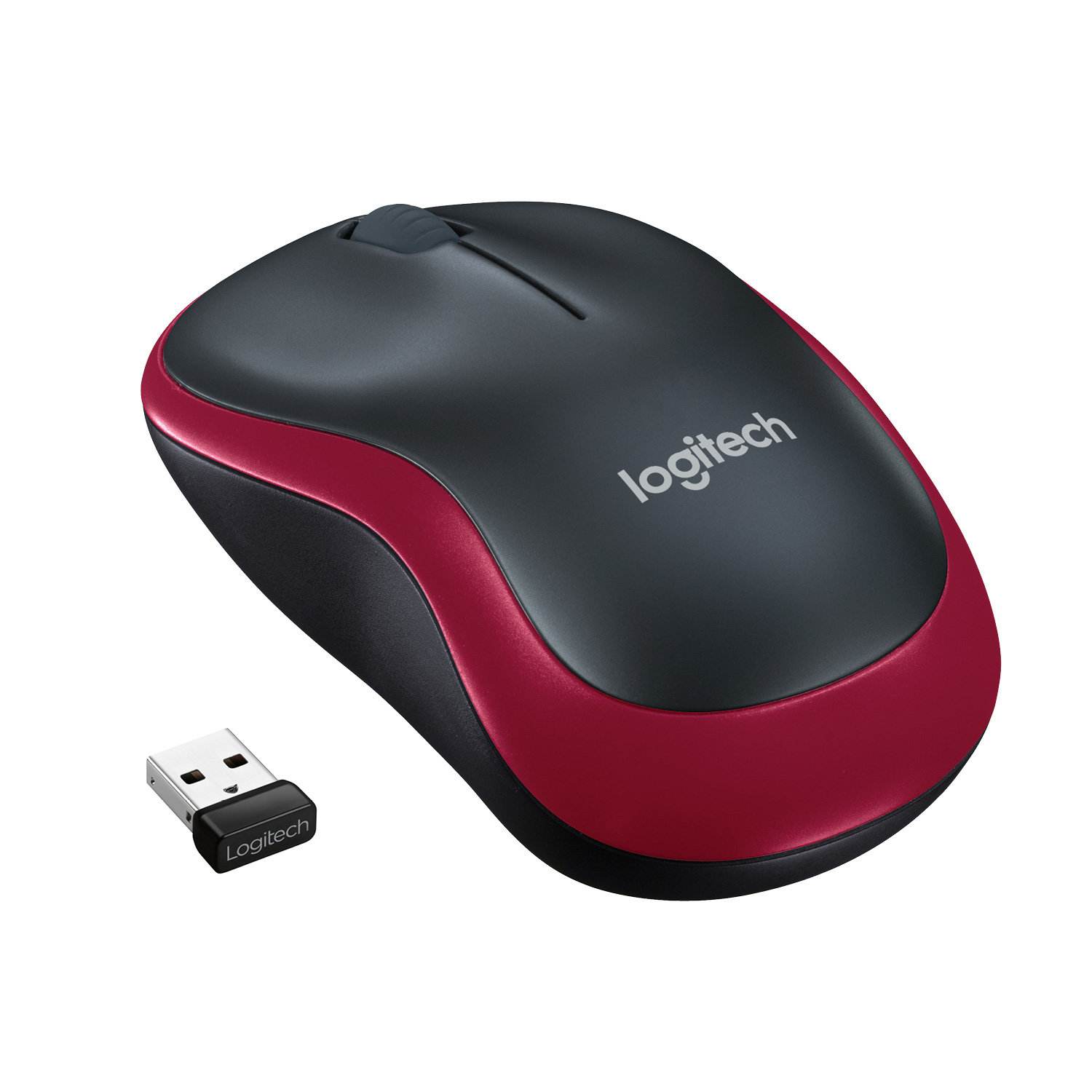 Logitech M185 - Draadloze Muis - Zwart met rode rand