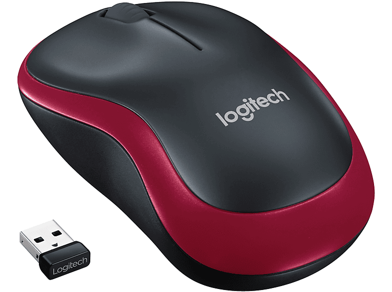 Logitech M185 Draadloos Muis Rood afbeelding
