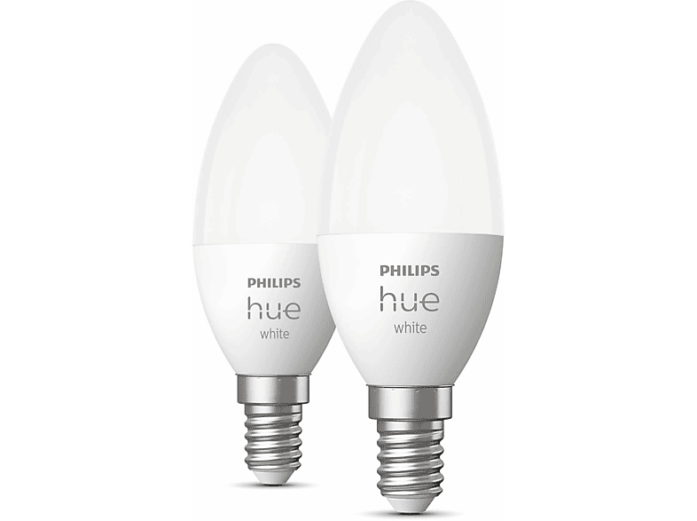 PHILIPS Hue White E14 Doppelpack LED Lampe Warmweiß