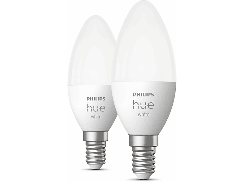PHILIPS Hue White E14 Doppelpack LED Lampe Warmweiß Smarte Glühbirnen ...