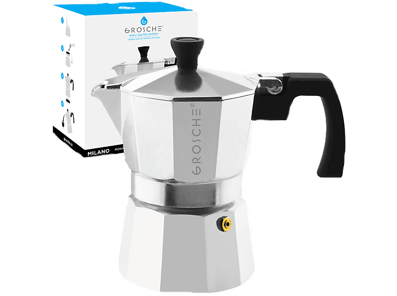 GROSCHE Milano 3 Cup 150 ml Moka Pot Gümüş_0