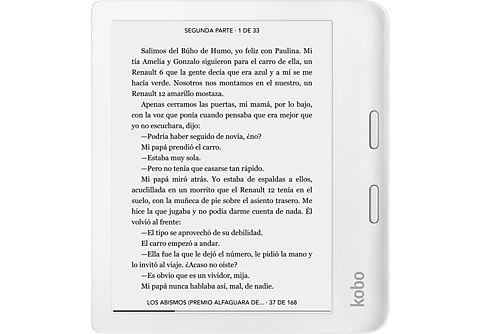 eBook - Kobo Libra 2.7" HD, eBook y AudioBook, 32 GB, Resistente al agua, Blanco
