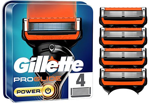 Recambio para afeitadora - Gillette ProGlide Power, Para máquina de afeitar, 4 recambios, Naranja