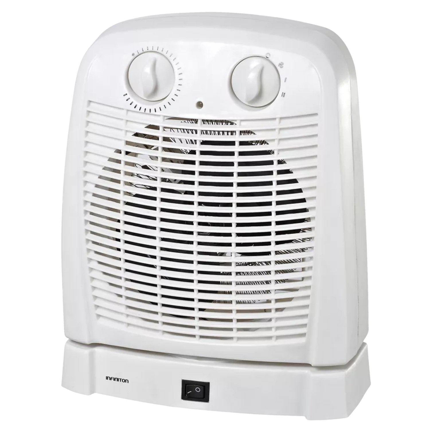 Calefactor - Infiniton HBR-W350, Con ventilador, 2000 W, 2 potencias, Termostato, Sistema oscilante, Blanco