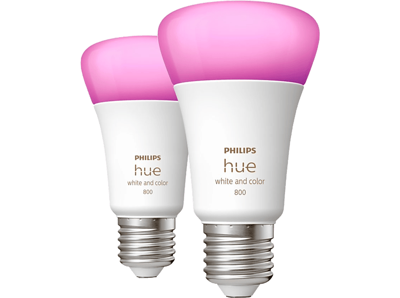 PHILIPS HUE Bluetooth Ledlamp wit en gekleurd licht 2-pack E27 (32836500)