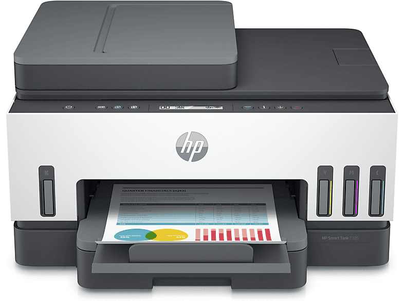 HP Smart Tank 7305 Multifunktionsdrucker, Bluetooth, WLAN, Duplexeinheit (für beidseitigen Druck), A4, A5, A6, Schwarz/Weiß