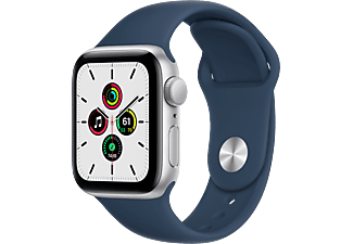 APPLE Watch SE (GPS + cellulare) 40 mm - Smartwatch (Regular (Per polsi da 130–200 mm), Fluoroelastomero, Argento/blu abisso)