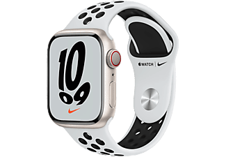 APPLE Watch Series 7 NIKE GPS + CELLULAR 41mm Aluminiumboett i Stjärnglans - Nike Sportband i Svart