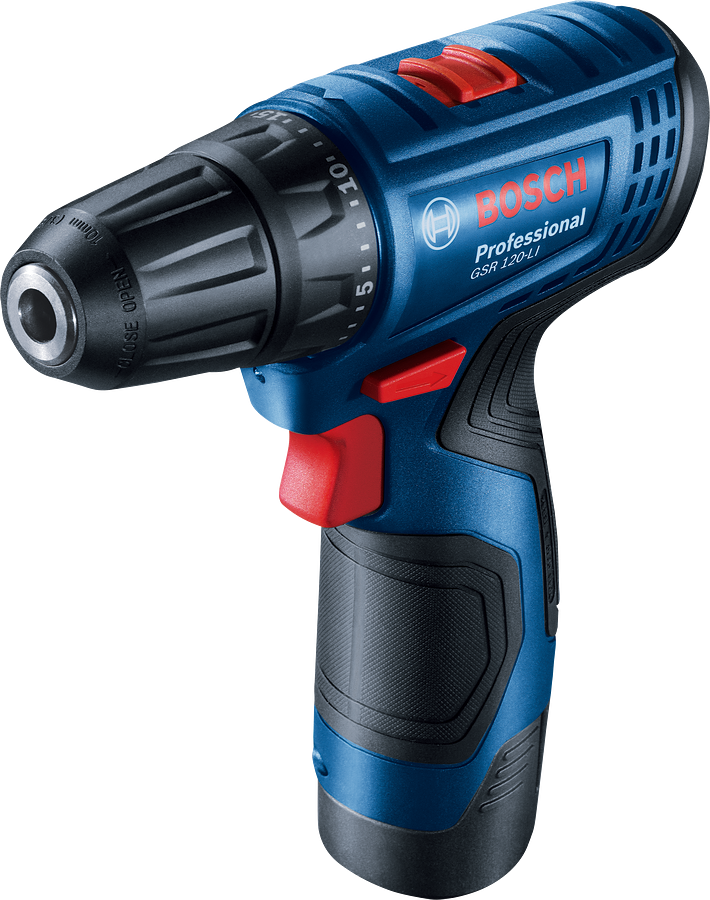 BOSCH PROFESSIONAL GSR 120-LI Akkus fúrócsavarozó, akkuval és töltővel (2x2,0Ah) kofferben (06019G8000)