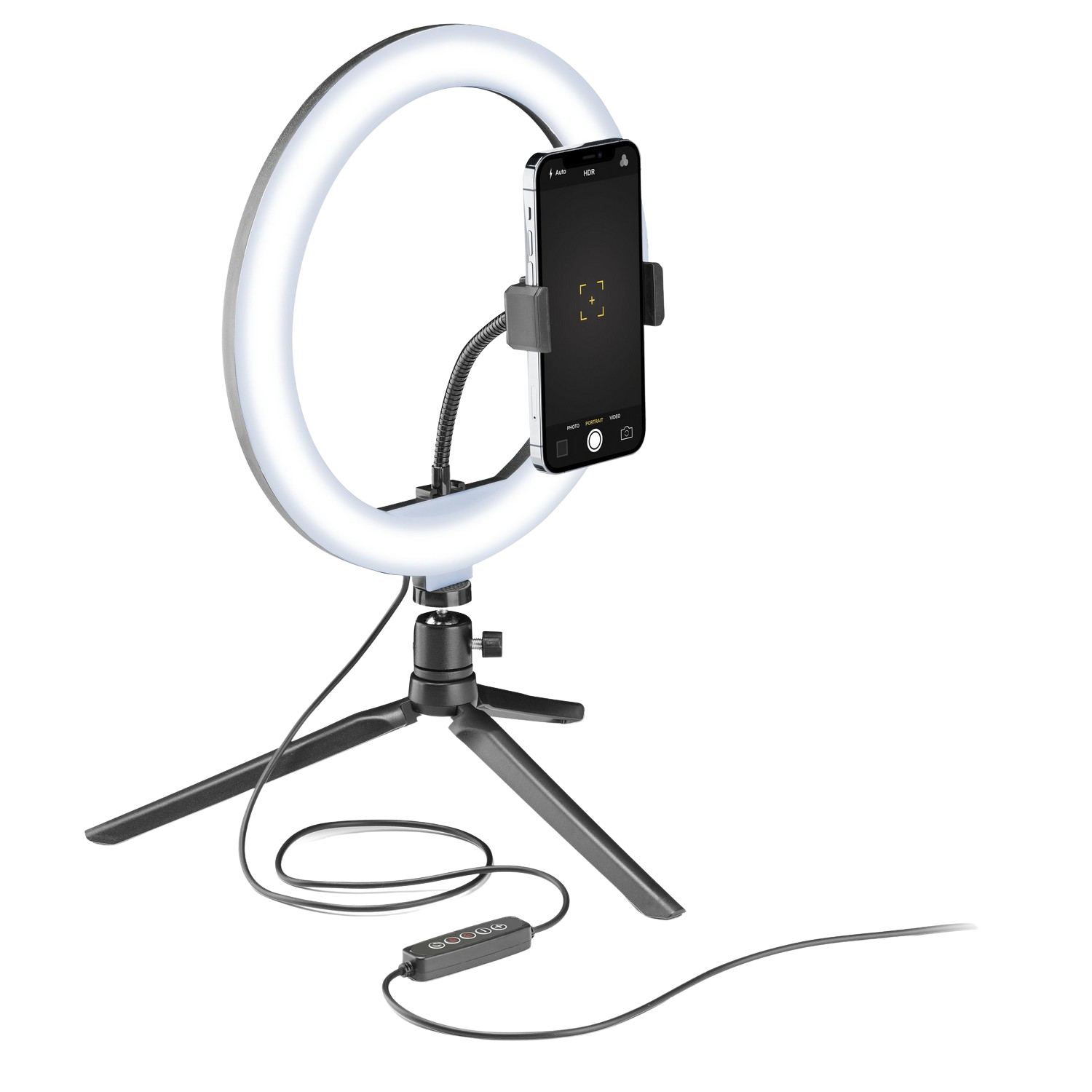 Aro De Luz soporte cellular line selfie ring color led negro iluminador multicolor