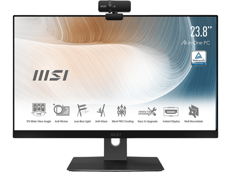 All in One - MSI Modern AM241P 11M-006EU, 23.8" FHD, Intel® Core™ i7-1165G7, 8 GB RAM, 256GB SSD+1TB HDD, W10P