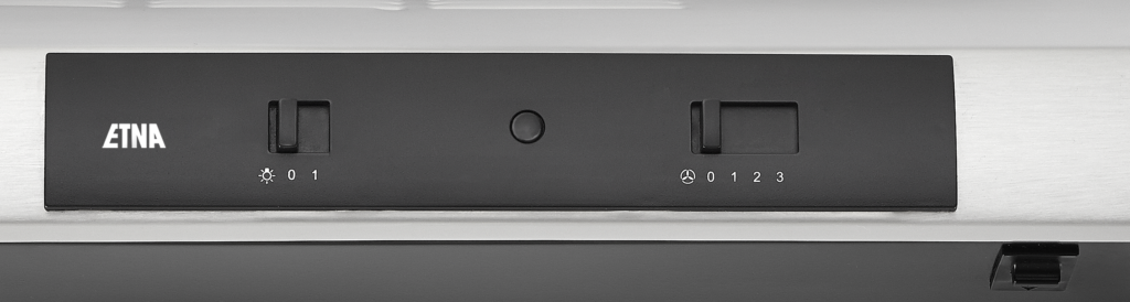 Close-up of a black refrigerator handle, showing its design and shape.
