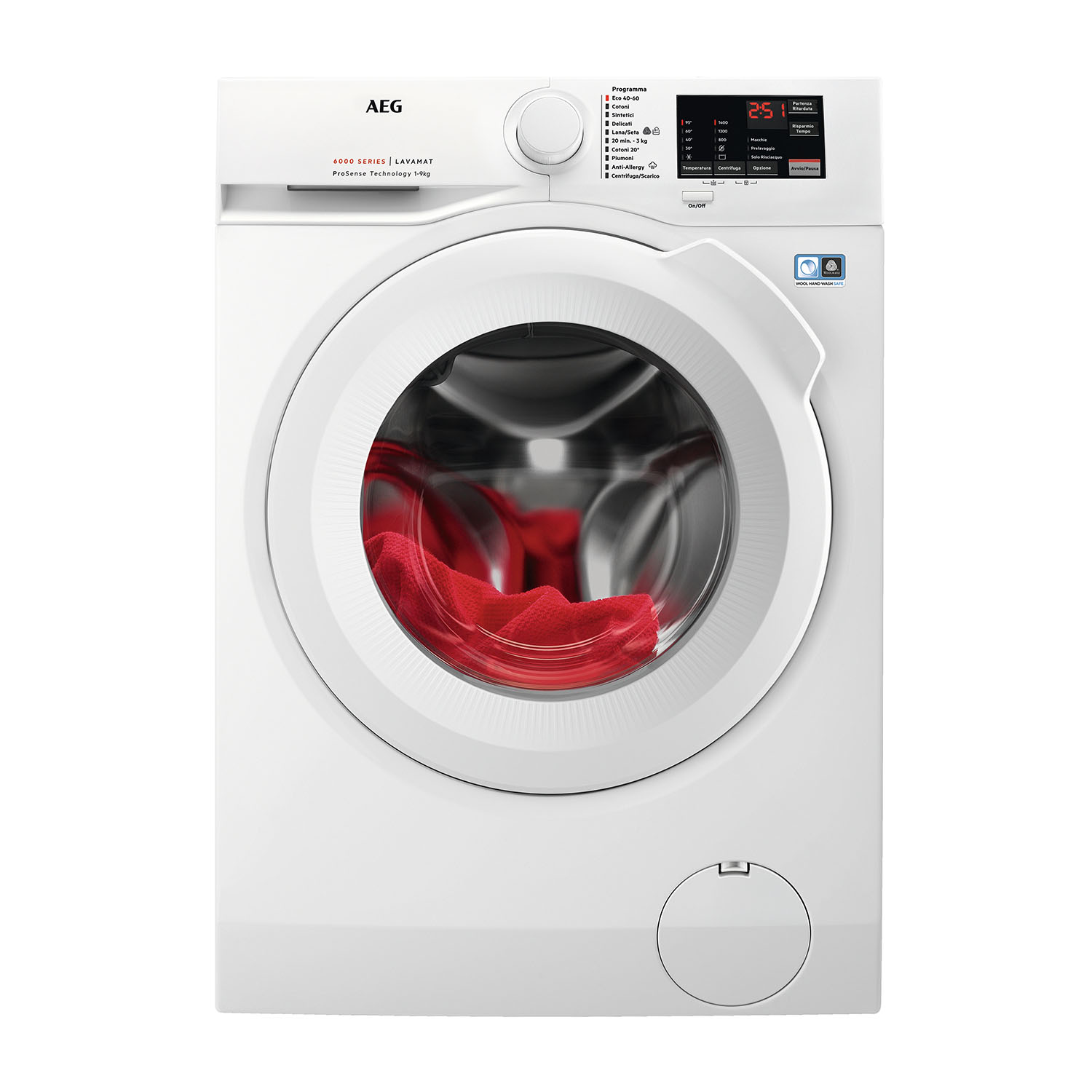 AEG L6Fbi945 Lavatrice, Caricamento frontale, 9 kg, 66 cm, Classe A