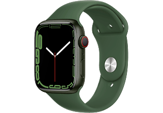 APPLE Watch Series 7 (GPS + Cellular) 45 mm - Montre intelligente (Regular 140–210 mm, Fluoroélastomère de haute qualité, Vert/Trèfle)