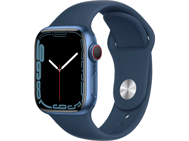 Apple Watch Series 7 GPS + Cell 41mm Aluminiumgehäuse, Sportarmband, Blau/Abyssblau; Smartwatch