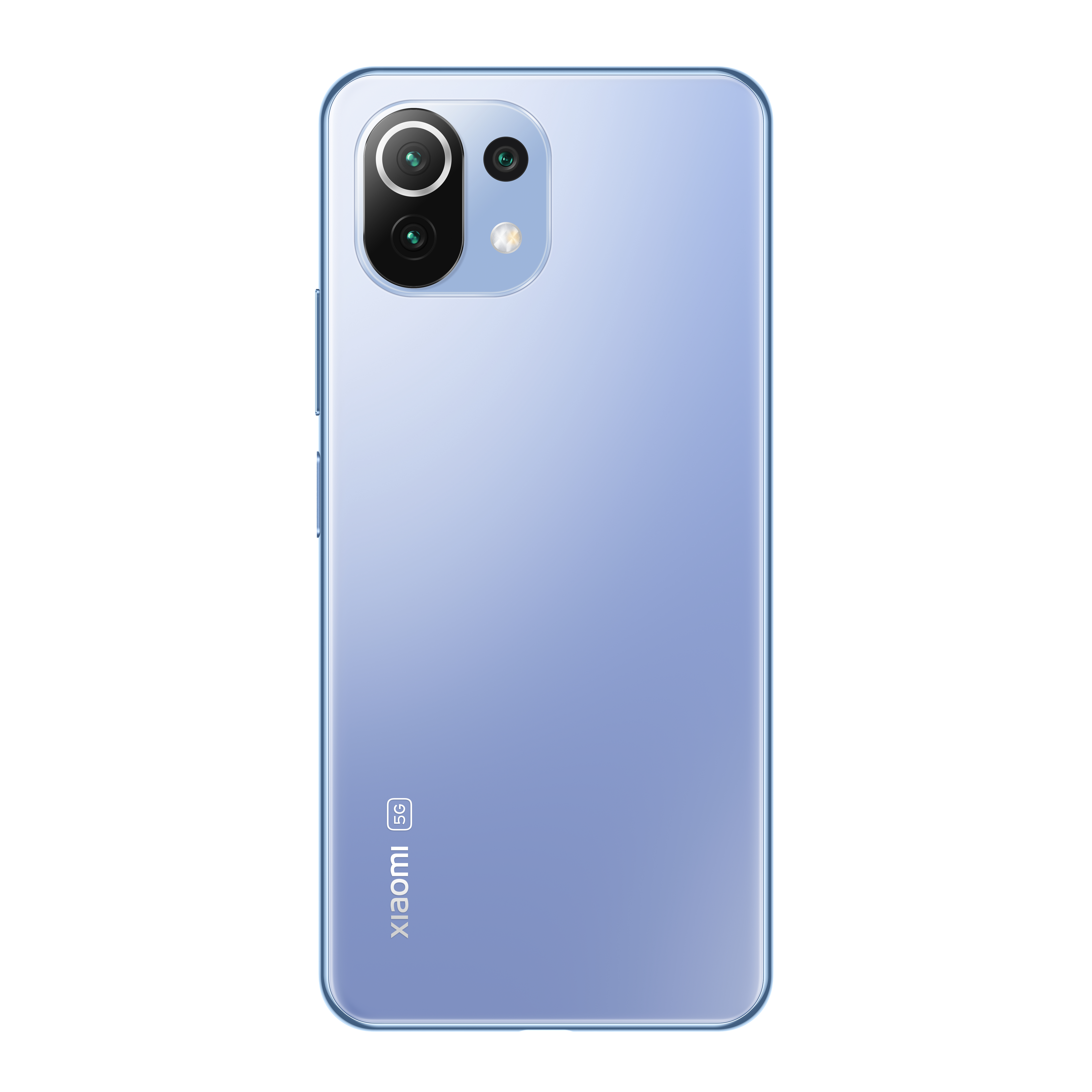 Rückseite eines blauen Xiaomi-Telefons mit Kamera-Ausbuchtung.