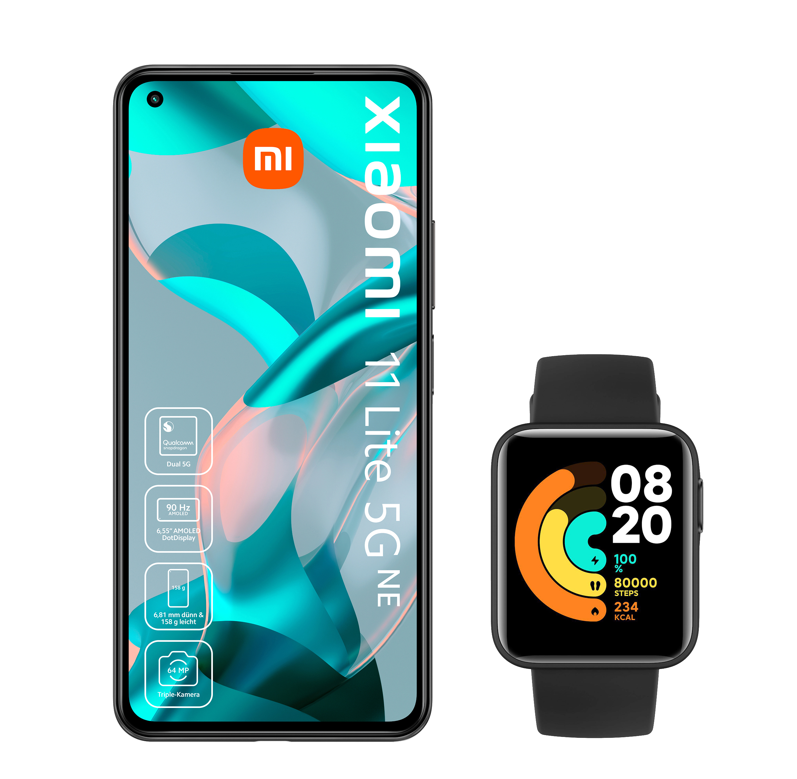 XIAOMI MI 11 Lite 5G NE + MI Watch Lite (BLACK) 128 GB Truffel Black Dual SIM
