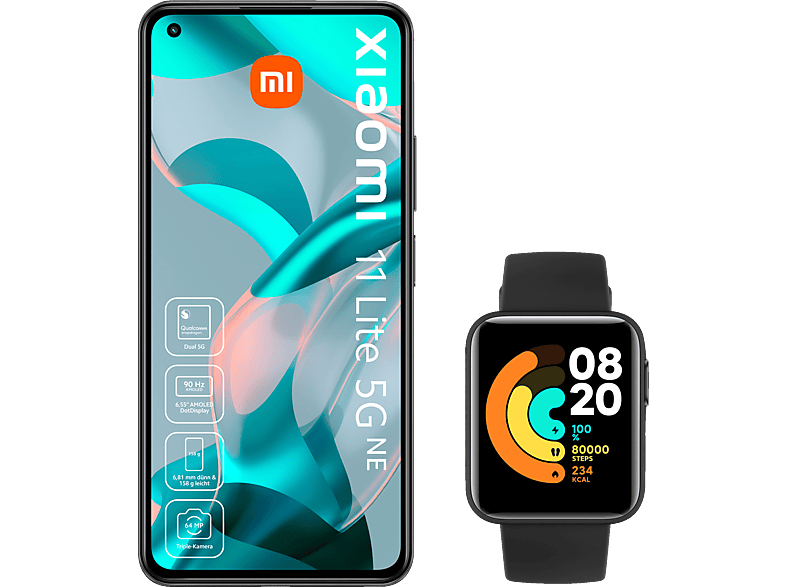 XIAOMI MI 11 Lite 5G NE + MI Watch Lite (BLACK) 128 GB Truffel Black Dual SIM