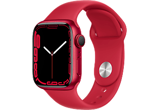 APPLE Watch Series 7 (GPS) 41 mm - Smartwatch (Regular 130–200 mm, Hochleistungs-Fluorelastomer, PRODUCT(RED)/PRODUCT(RED))