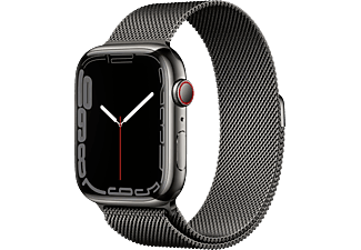 APPLE Watch Series 7 (GPS + Cellular) 45 mm - Smartwatch (Misura unica 150–200 mm, Maglia in acciaio inossidabile, Grafite/Grafite)