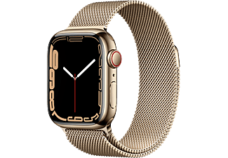 APPLE Watch Series 7 (GPS + Cellular) 41 mm - Smartwatch (Misura unica 130–180 mm, Maglia in acciaio inossidabile, Oro/Oro)