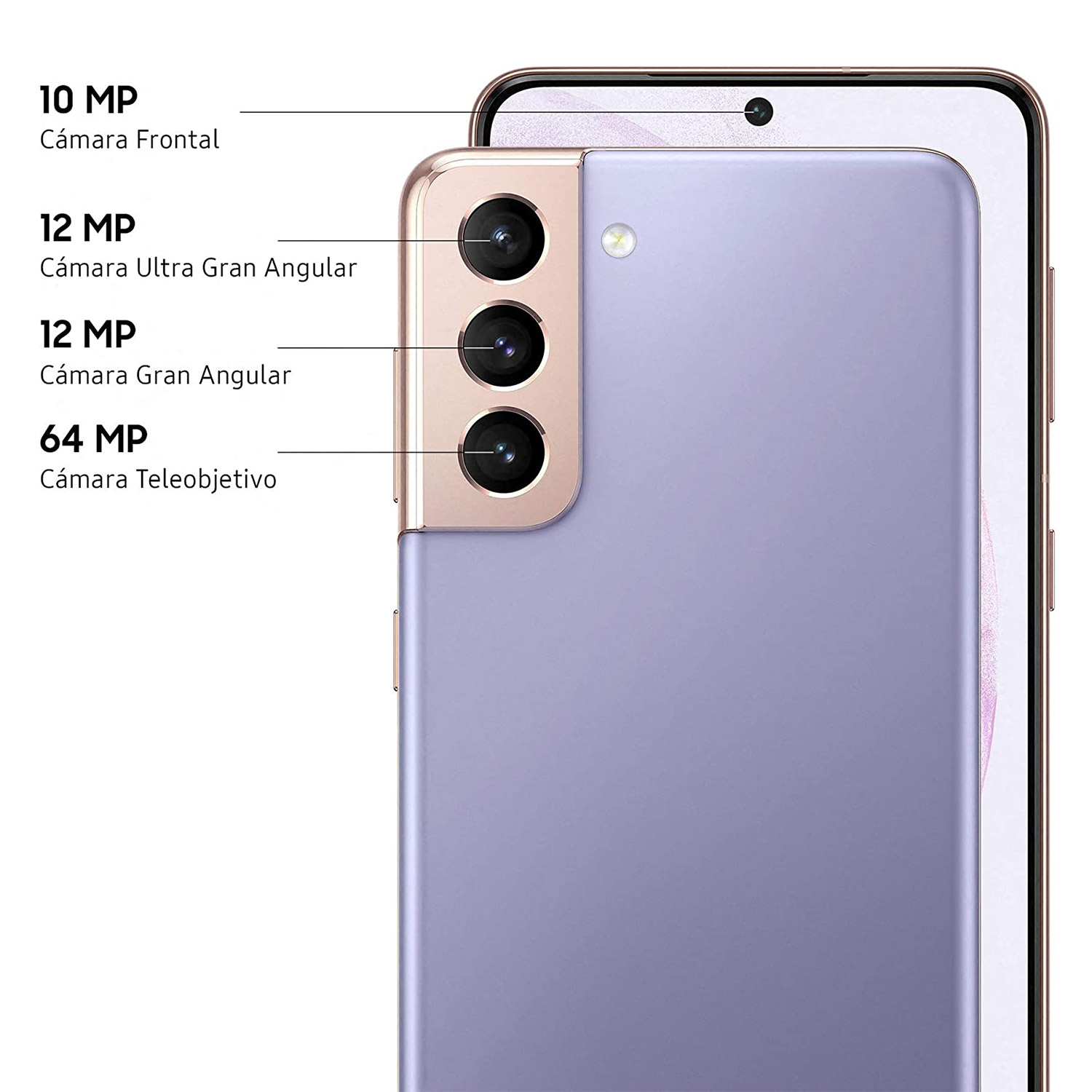 Móvil - Samsung Galaxy S21 5G, Violeta, 128 GB, 8 GB RAM, 6.2" Dynamic AMOLED 120Hz, Exynos 2100, 4000 mAh