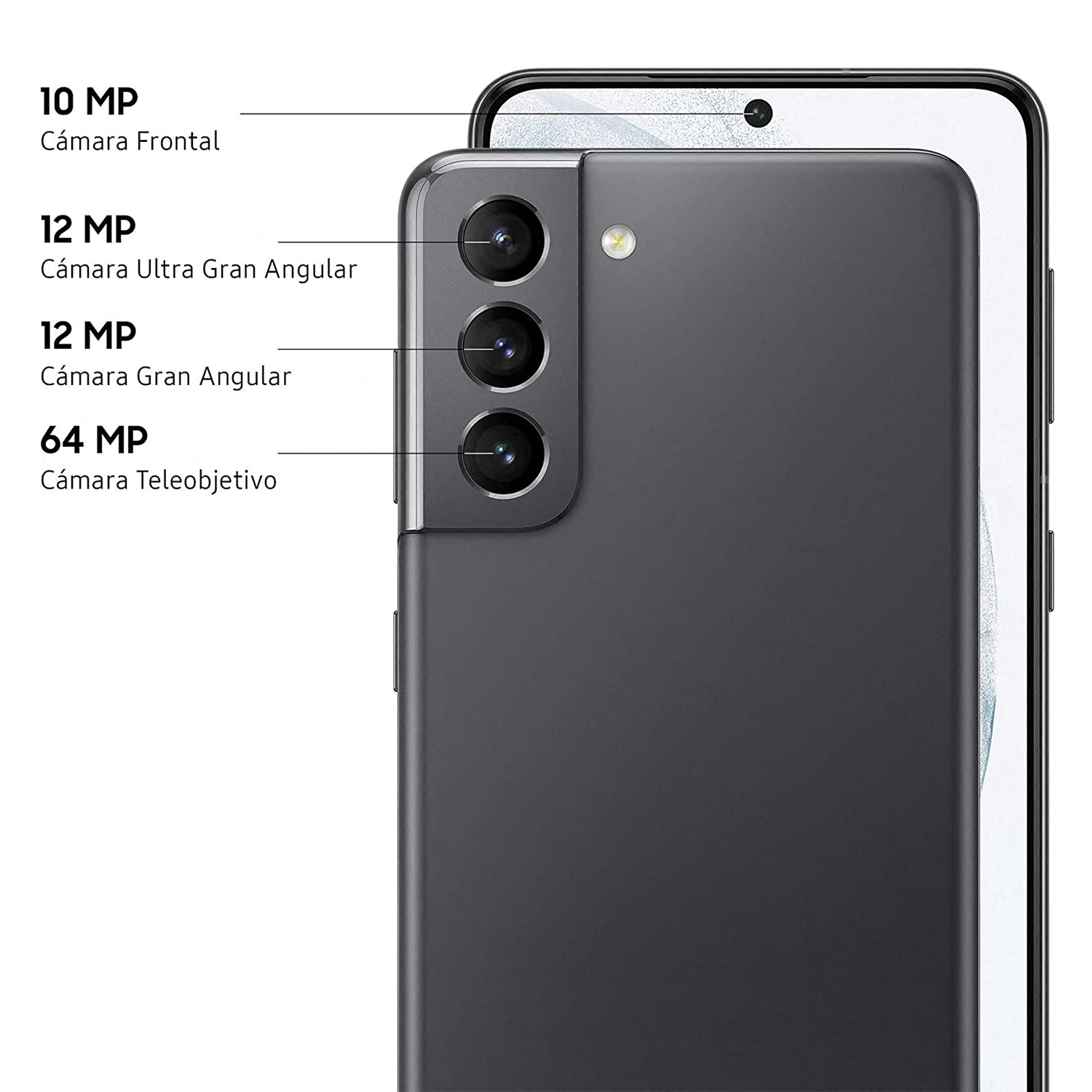 Móvil - Samsung Galaxy S21 5G, Gris, 256 GB, 8 GB RAM, 6.2" Dynamic AMOLED 120Hz, Exynos 2100, 4000 mAh