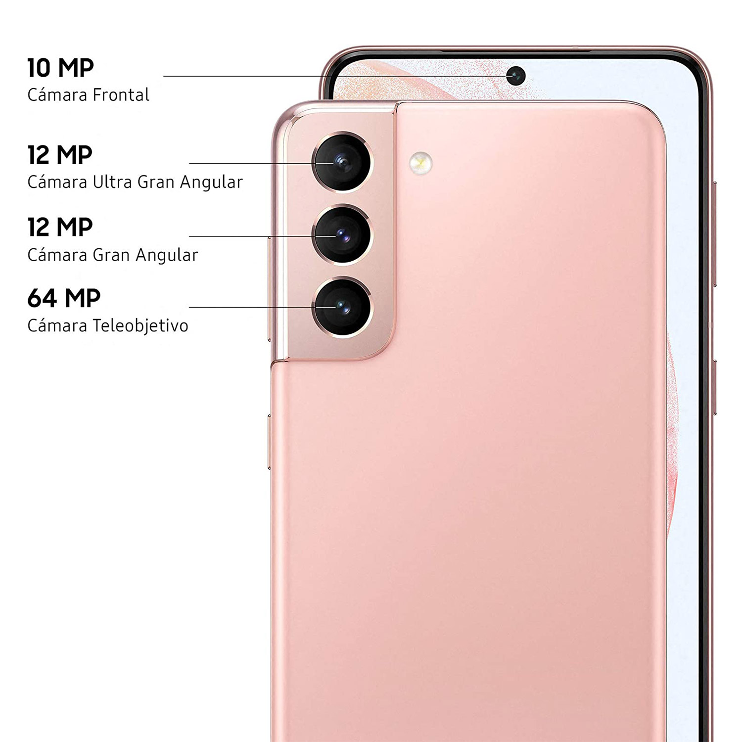 Móvil - Samsung Galaxy S21 5G, Rosa, 256 GB, 8 GB RAM, 6.2" Dynamic AMOLED 120Hz, Exynos 2100, 4000 mAh