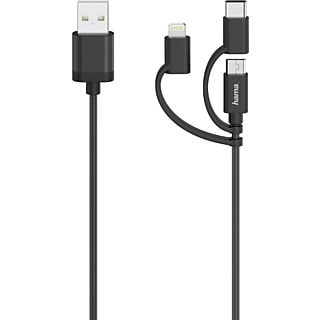 HAMA 200617 Micro-USB-kabel, 3-in-1 0,75 m