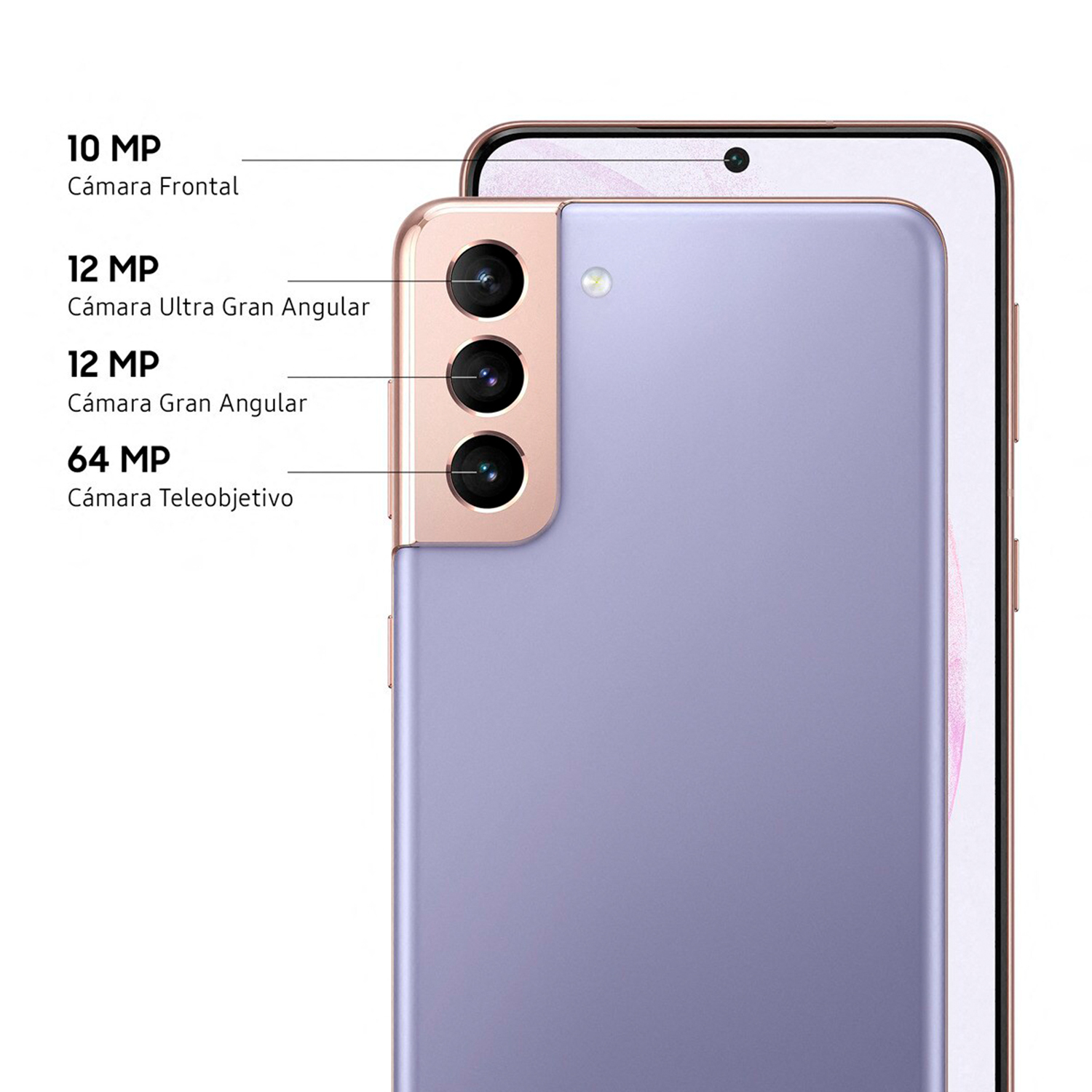 Móvil - Samsung Galaxy S21+ 5G, Violeta, 256 GB, 8 GB RAM, 6.7" Dynamic AMOLED 120Hz, Exynos 2100, 4800 mAh
