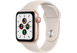 APPLE Watch SE (GPS + cellulare) 44 mm - Smartwatch (Regular (Per polsi da 140-210 mm), Fluoroelastomero, Oro/Stella Polare)