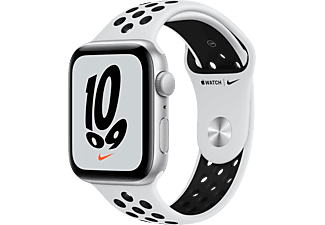 APPLE Watch Nike SE (GPS) 44 mm - Smartwatch (Taglia unica 140-210 mm, Fluoroelastomero, Argento/Platino puro/Nero)