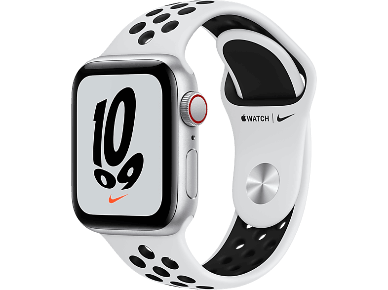 APPLE Watch Nike SE GPS+ Cell 40mm Aluminiumgehäuse Silber mit Sportarmband Platinum Black
